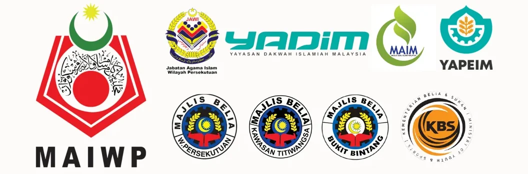 Logo rakan strategik termasuk MAIWP, JAWI, YADIM dan YAPEIM